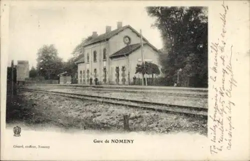 Ak Nomeny Meurthe et Moselle, Bahnhof