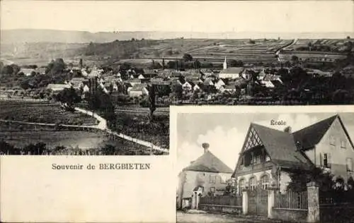 Ak Bergbieten Elsass Bas Rhin, Gesamtansicht, Kirche