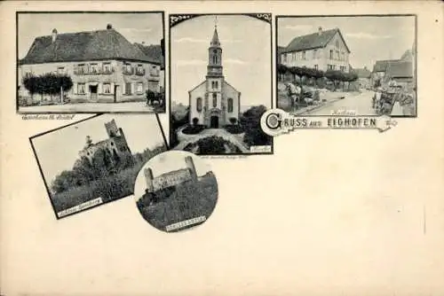 Ak Eighofen, Kirche, Rathaus, Schloss, Gasthaus