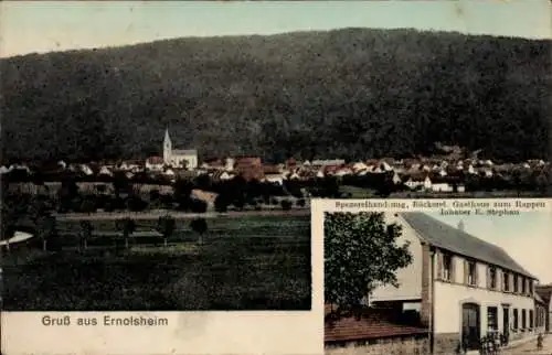 Ak Ernolsheim Bruche Bas Rhin, Gesamtansicht, Gasthaus zum Rappen