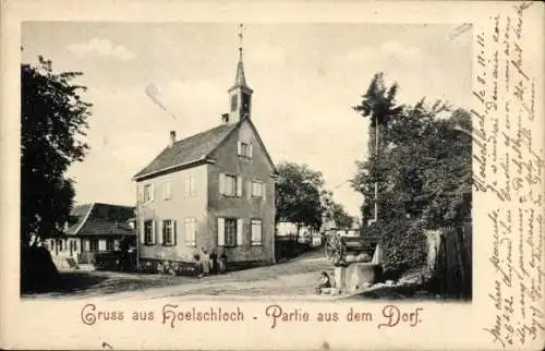 Ak Hœlschloch Elsass Bas Rhin, Straßenpartie