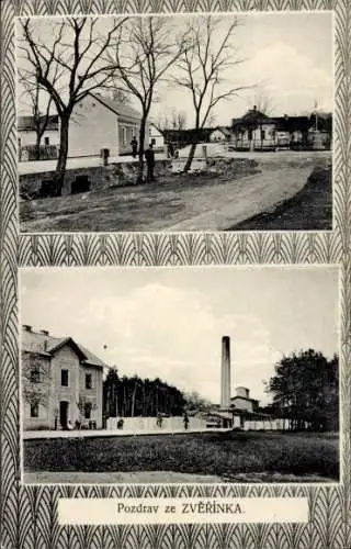 Ak Zvěřínek Mittelböhmen, Straßenpartie