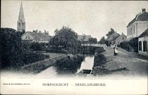 Ak Nederlangbroek Langbroek Utrecht Niederlande, Dorfpartie, Kanal