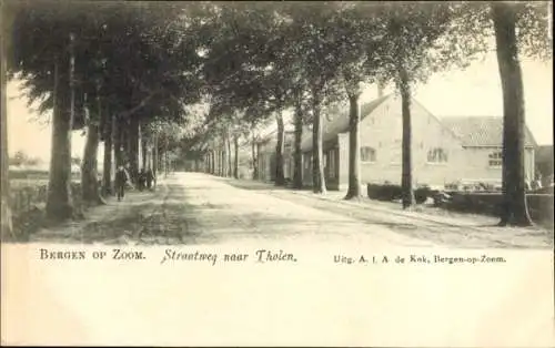 Ak Bergen op Zoom Nordbrabant Niederlande, Straße nach Tholen