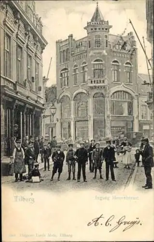 Ak Tilburg Nordbrabant Niederlande, Eingang Heuvelstraat