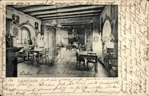 Ak Magdeburg an der Elbe, Lucasklause, Innenansicht