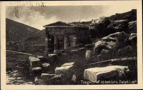 Ak Athen Griechenland, Schatzkammer der Athener Delphi, Schatzhaus