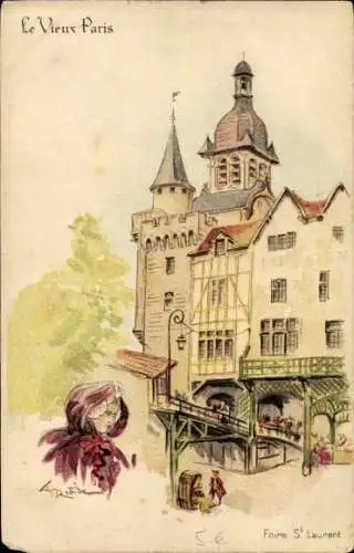 Künstler Litho Robida, Albert, Paris, Saint Laurent Fair