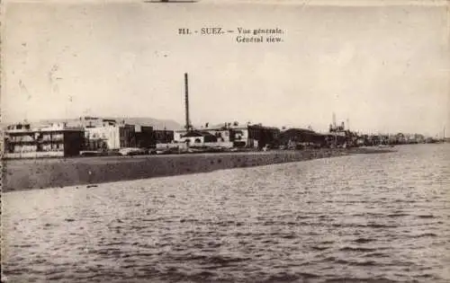 Ak Suez Ägypten, Gesamtansicht