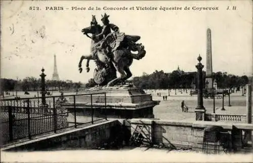 Ak Paris VIII, Place de la Concorde, Coysevox-Reitersieg