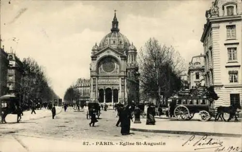 Ak Paris VIIIe Élysée, Kirche Saint-Augustin