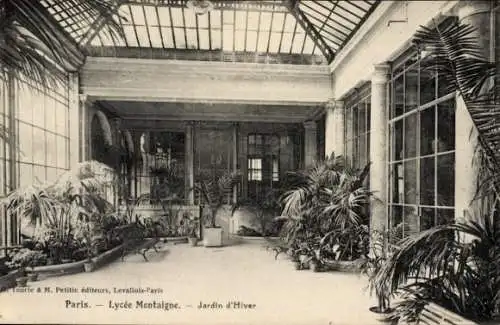 Ak Paris VIII., Lycee Montaigne, Wintergarten, Innenansicht