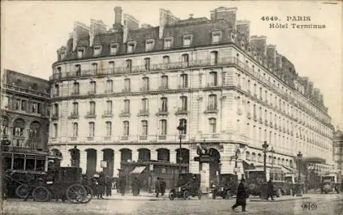 Ak Paris VIIIe Élysée, Rue Saint Lazare, Hotel Terminus