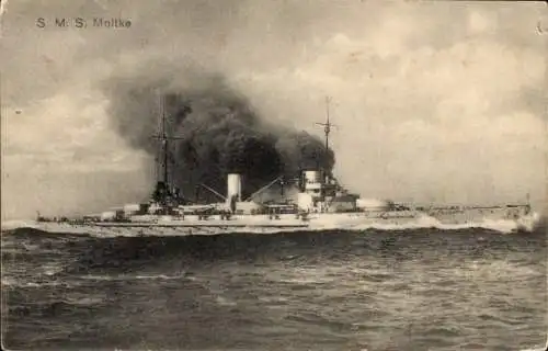 Ak Deutsches Kriegsschiff, SMS Moltke, Panzerkreuzer, Kaiserliche Marine