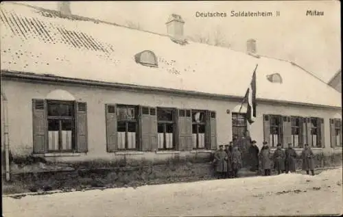 Ak Jelgava Mitau Lettland, Deutsches Soldatenheim II