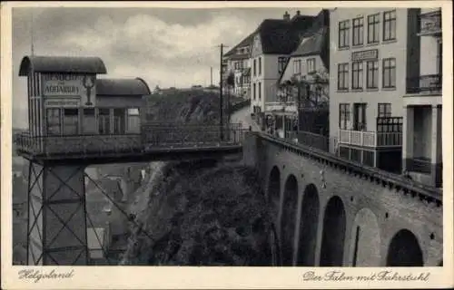 Ak Nordseeinsel Helgoland, Falm, Fahrstuhl
