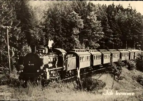 Ak Deutsche Eisenbahn, Ich komme, Dampflok, Tender 38 1592