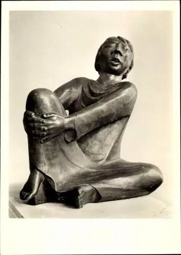 Ak Plastik, Singender Mann, Ernst Barlach