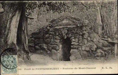Ak Fontainebleau Seine et Marne, Fontaine du Mont-Chauvet