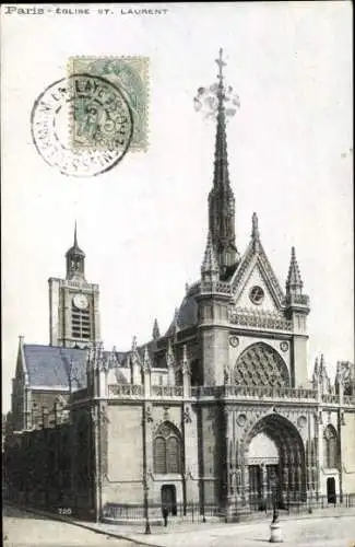 Ak Paris X, Eglise St-Laurent
