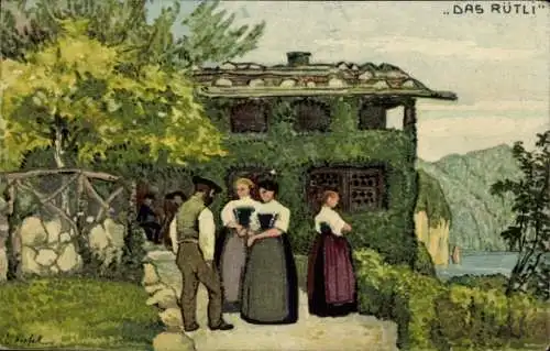 Ganzsachen Künstler Ak Schweiz, Das Rütli, Bundesfeier 1913, Fete Nationale