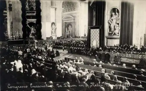 Ak Roma Rom Lazio, Basilica di San Pietro, Eucharistischer Weltkongress 1922 in Rom