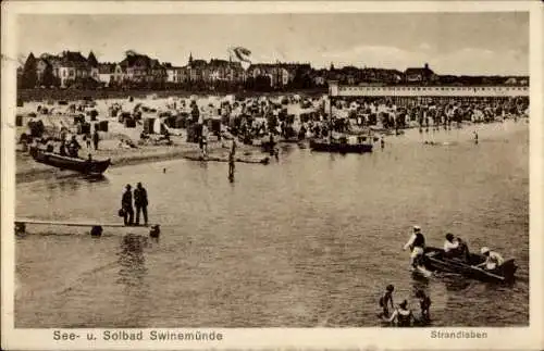 Ak Świnoujście Swinemünde Pommern, Strandpartie
