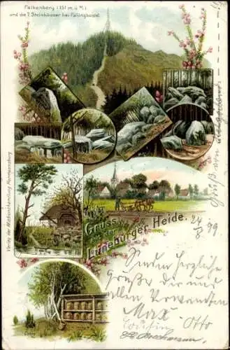 Künstler Litho Cohrs, Bad Fallingbostel im Heidekreis, Falkenberg, 7 Steinhäuser, Lüneburger Heide
