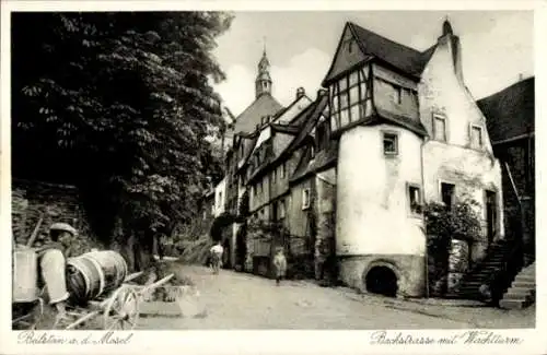 Ak Beilstein in Rheinland Pfalz, Bachstraße mit Wachturm