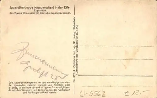 Ak Manderscheid in der Eifel, Jugendherberge