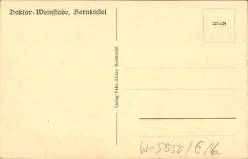 Ak Bernkastel an der Mosel, Doktor-Weinstube, Innenansicht