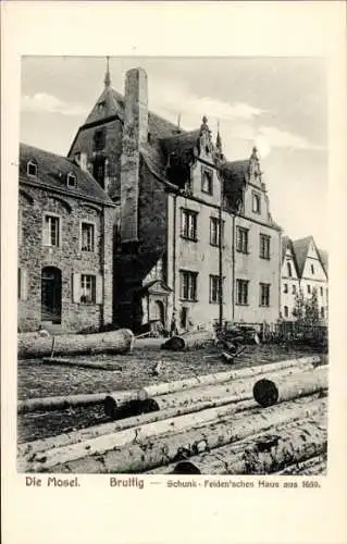 Ak Bruttig Fankel an der Mosel, Schunk Feiden´sches Haus aus 1659