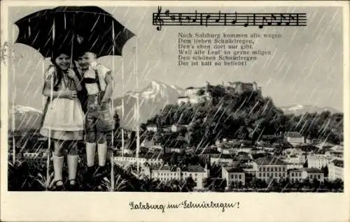 Ak Salzburg in Österreich, Festung Hohensalzburg, Panorama, Schnürlregen