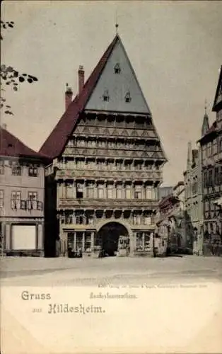 Ak Hildesheim in Niedersachsen, Knochenhaueramtshaus