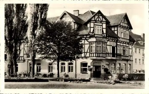 Ak Bad Sooden Allendorf an der Werra Hessen, Hotel Schaper, Fachwerkhaus