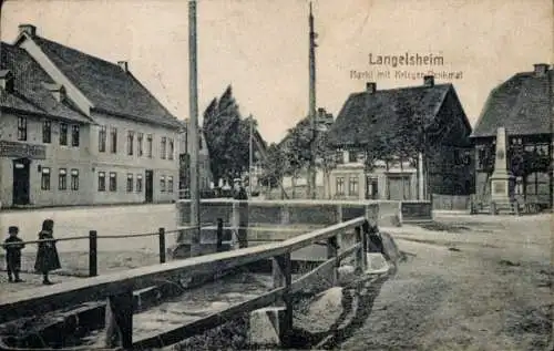 Ak Langelsheim Harz, Markt, Kriegerdenkmal
