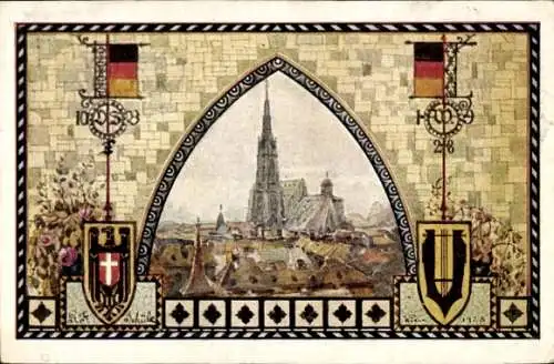 Wappen Ak Wien I, 10. Deutsches Sängerbundesfest 1928, Stefansdom