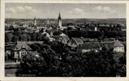 Ak Wels in Oberösterreich, Totalansicht