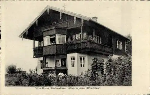 Ak Unterwössen im Kreis Traunstein Oberbayern, Villa Bruns im Chiemgau