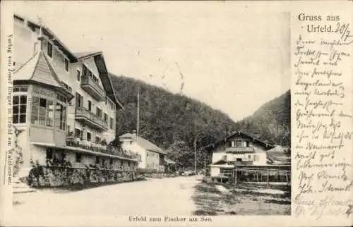 Ak Urfeld Kochel am See Oberbayern, zum Fischer