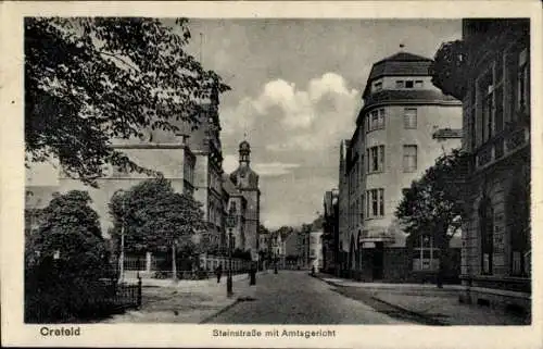Ak Krefeld am Niederrhein, Steinstraße, Amtsgericht
