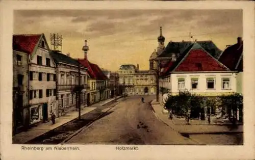 Ak Rheinberg am Niederrhein, Holzmarkt
