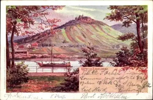 Künstler Ak Großheubach am Main Unterfranken, Kloster Engelberg, Panorama, Schiff