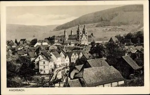 Ak Amorbach im Odenwald Unterfranken, Teilansicht, Kirche