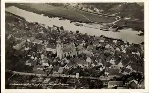 Ak Marktheidenfeld im Spessart Unterfranken, Totalansicht, Fliegeraufnahme