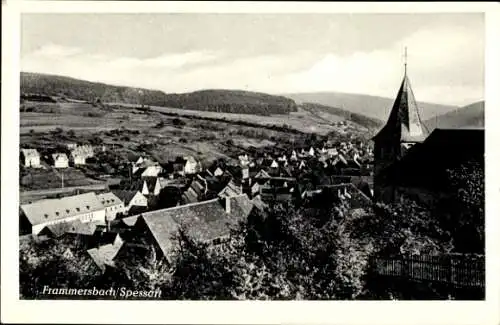 Ak Frammersbach im Spessart Unterfranken, Teilansicht, Kirchturm