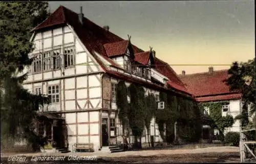 Ak Uelzen in Niedersachsen, Landratsamt Oldenstadt, Fachwerkhaus