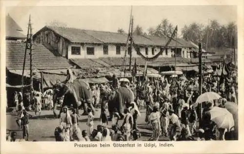 Ak Prozession beim Götzenfest in Udipi