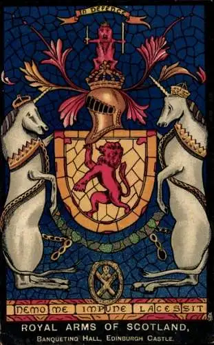 Wappen Ak Königliches Wappen von Schottland, Bankettsaal, Edinburgh Castle