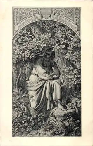 Ak Dichter Reinmar der Alte, Portrait, Garten